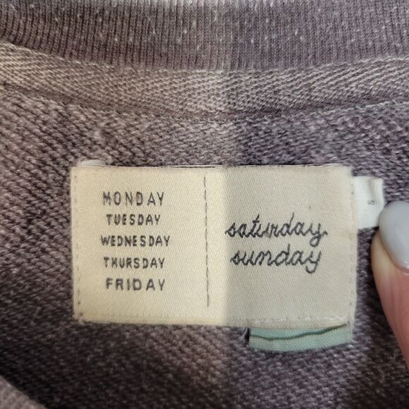 Anthropologie Saturday Sunday Purple Ombre Sweatshirt Smart Mouth Face Small - Picture 6 of 8